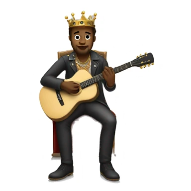 king playing guitar sitting on a Thorne sticker