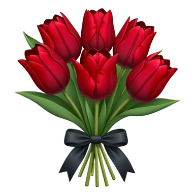 Dark red tulip bouquet sticker