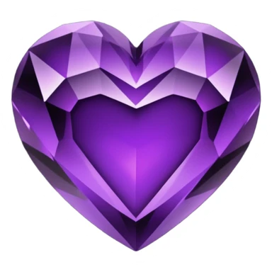 dark purple crystal heart with black accents sticker