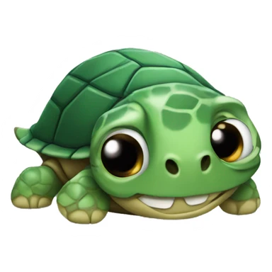 emoji turtle with skull fac  sticker