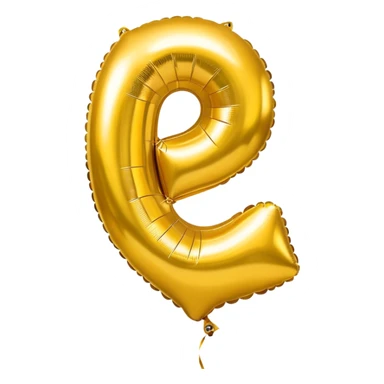 the number 2 in gold balloons sticker