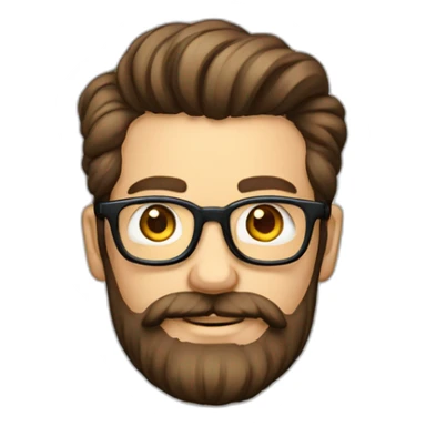 Geek avec des lunettes et cheveux brun un peu de barbe uniquement sur le bas et surtout pas de moustache avec des cheveux lisse sticker