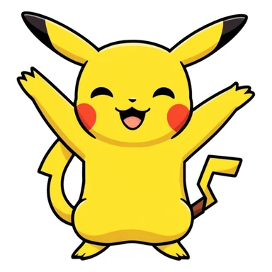 Ellerini iki yana açıp dua eden müslüman picachu sticker