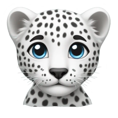 white mini leopard with light blue eyes sticker