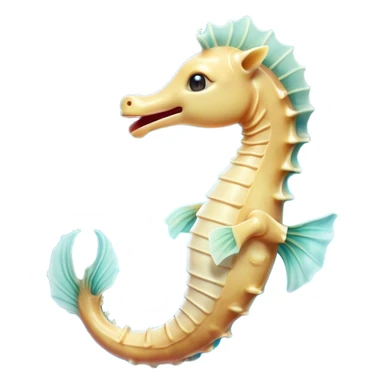 Cinematic Realistic Cute Yawning Sea Horse Portrait Emoji, Head tilted slightly with a dramatic, wide-open yawn, showcasing a soft, flowing body with gently drooping fins and half-closed, drowsy eyes rendered in delicate detail, high shine, relaxed yet expressive, styled with a dash of underwater charm, soft glowing outline, capturing the essence of a sleepy yet affectionate sea horse that appears ready to rest in tranquil water. sticker