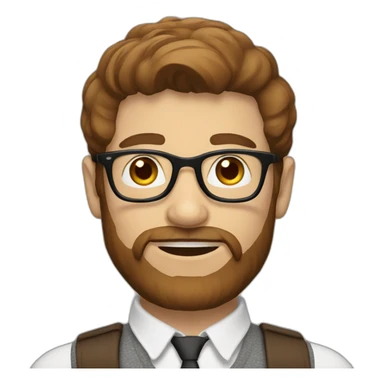 white man hipster brown hair without glasses sticker