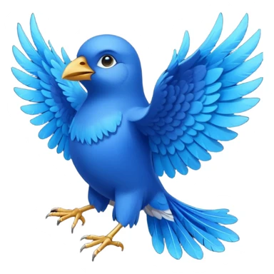 blue bird with open wings sticker