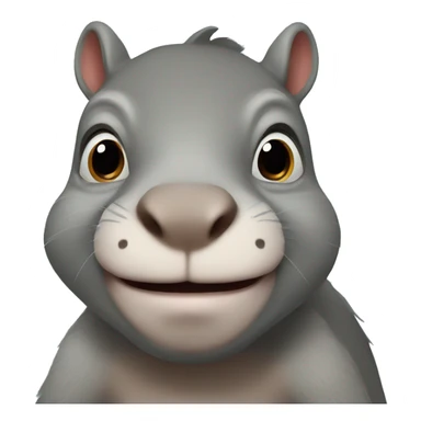 Squirrel with a hippo head sticker