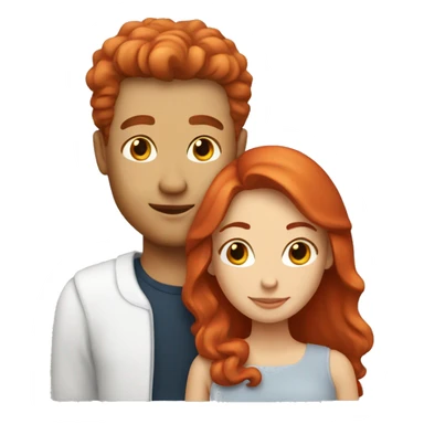 Red haired white couple in love sticker