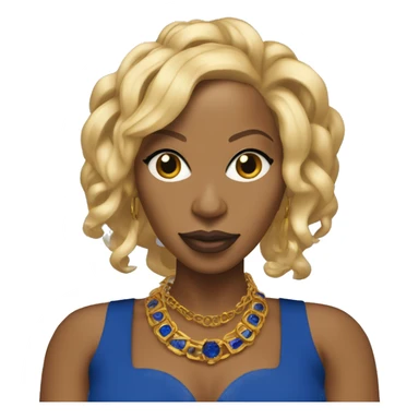 Mary j blige with blue and gold locs wearing a royal blue and gold dress  sticker