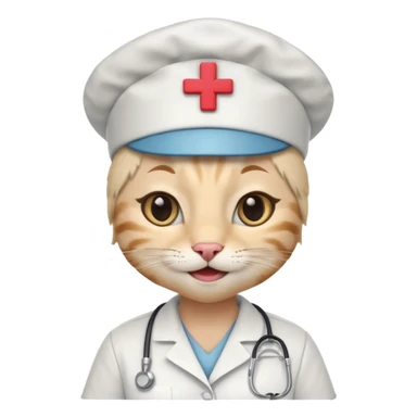 happy nurse cat sticker