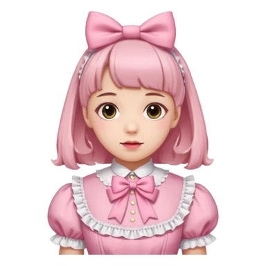 Fiyonklu ve pembe lolita giyen erkek çiz sticker
