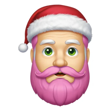Un père noël avec une barbe jaune, verte, bleu et rose sticker