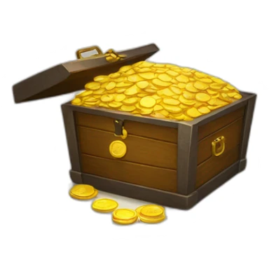 many gold coin in a coffer sticker