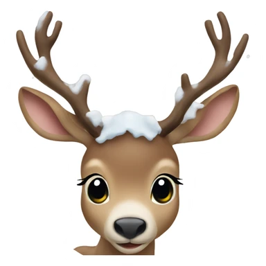 baby reindeer in snow sticker