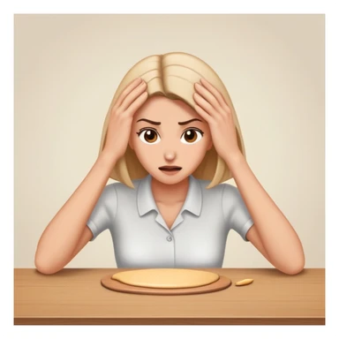 woman smacking head on table  sticker