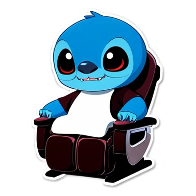 Stitch stand in a massage chair sticker