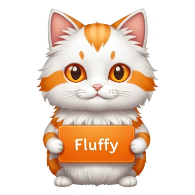 A cat holds the sign with the inscription sticker