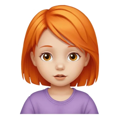 girl baby with orange hair sticker