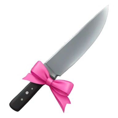 Knife with a pink bow  sticker