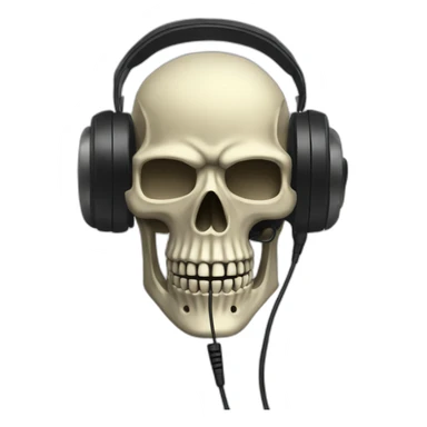 Military Skeleton mask with a long black mask underneath it and headset with a microphone sticker