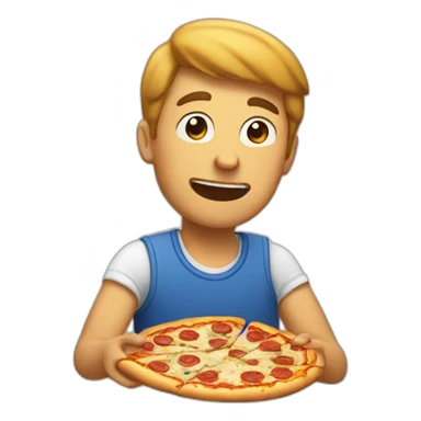 a man eating pizza sticker