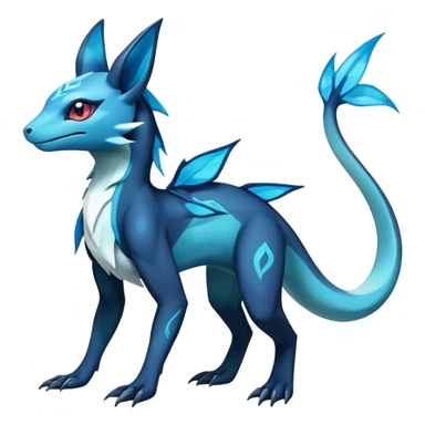 Colorful Dark Shiny Exotic Salandit-Aurorus-Glaceon-Fakémon-hybrid-creature (full body)  sticker
