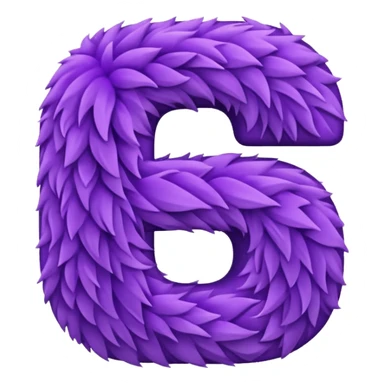 The fluffy letter S is purple in color sticker