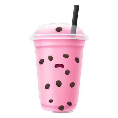 Pink boba tea no face sticker