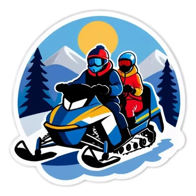A group that drives Schneemobil in the winter sticker