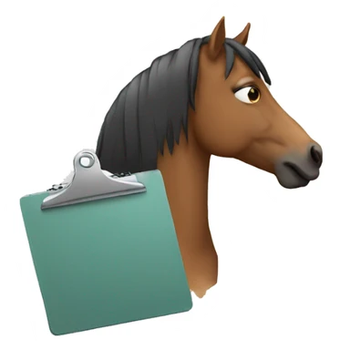 horse with a clipboard sticker