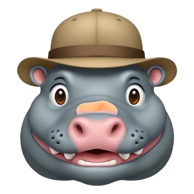 hipoptamus body wearing hat sticker