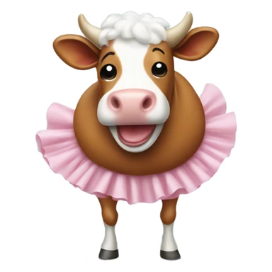 Laughing cow in a tutu sticker