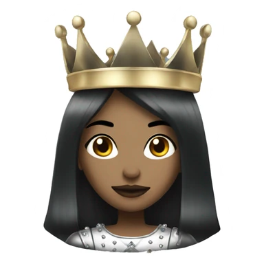 gothic queen with silver crown black hair sticker