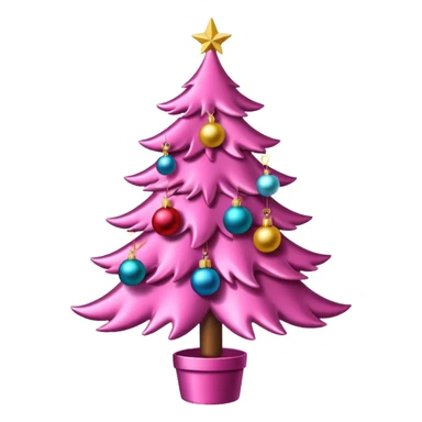 pink christmas tree sticker