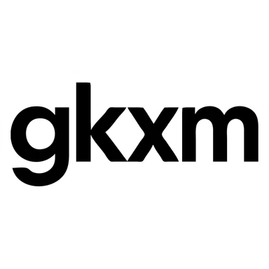 letters 'gkxm' in a clean, modern icon style, simple and bold, suitable for a logo sticker