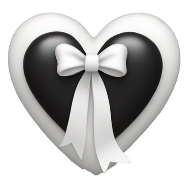 Black heart with white bow on it sticker