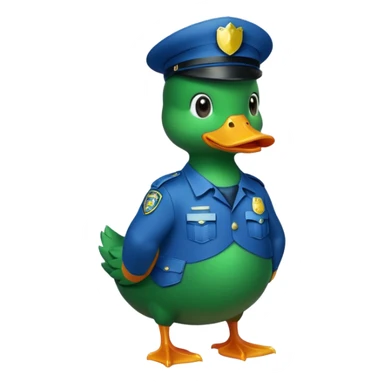 Police green duck full body sticker