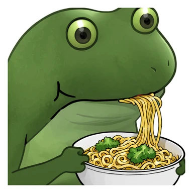 bufo eating noodles sticker