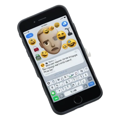 POV of iPhone on messenger: fictional secretive chat about transporting items, vague and coded messages. Phone held in one hand, blurred background sticker
