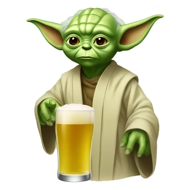 Yoda drink beer sticker