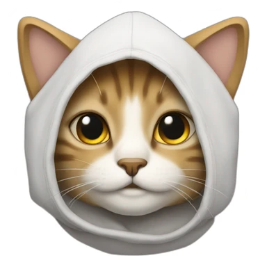 un chat avec une capuche sticker