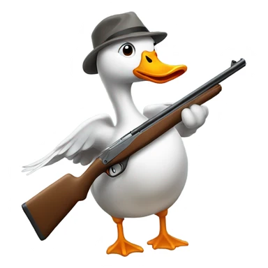 Goose with a shotgun sticker