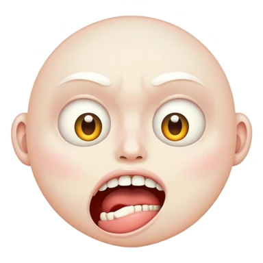 A face with a gaping mouth & pitch white eyes. sticker