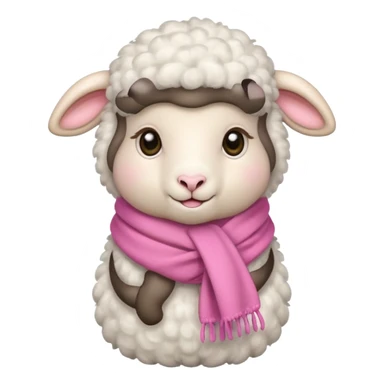 baby sheep with pink scarf sticker