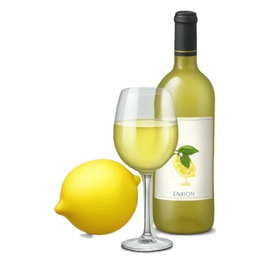 White wine with lemon sticker