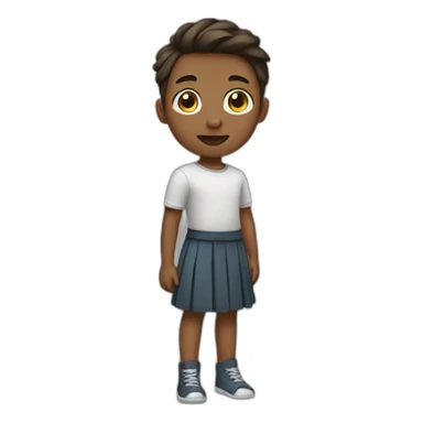 Boy wearing skirt sticker