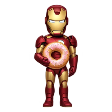 Iron man with a donut sticker