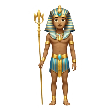 fullbody pharaoh with golden headdress sticker