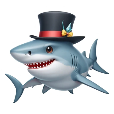 A shark with a tophat sticker